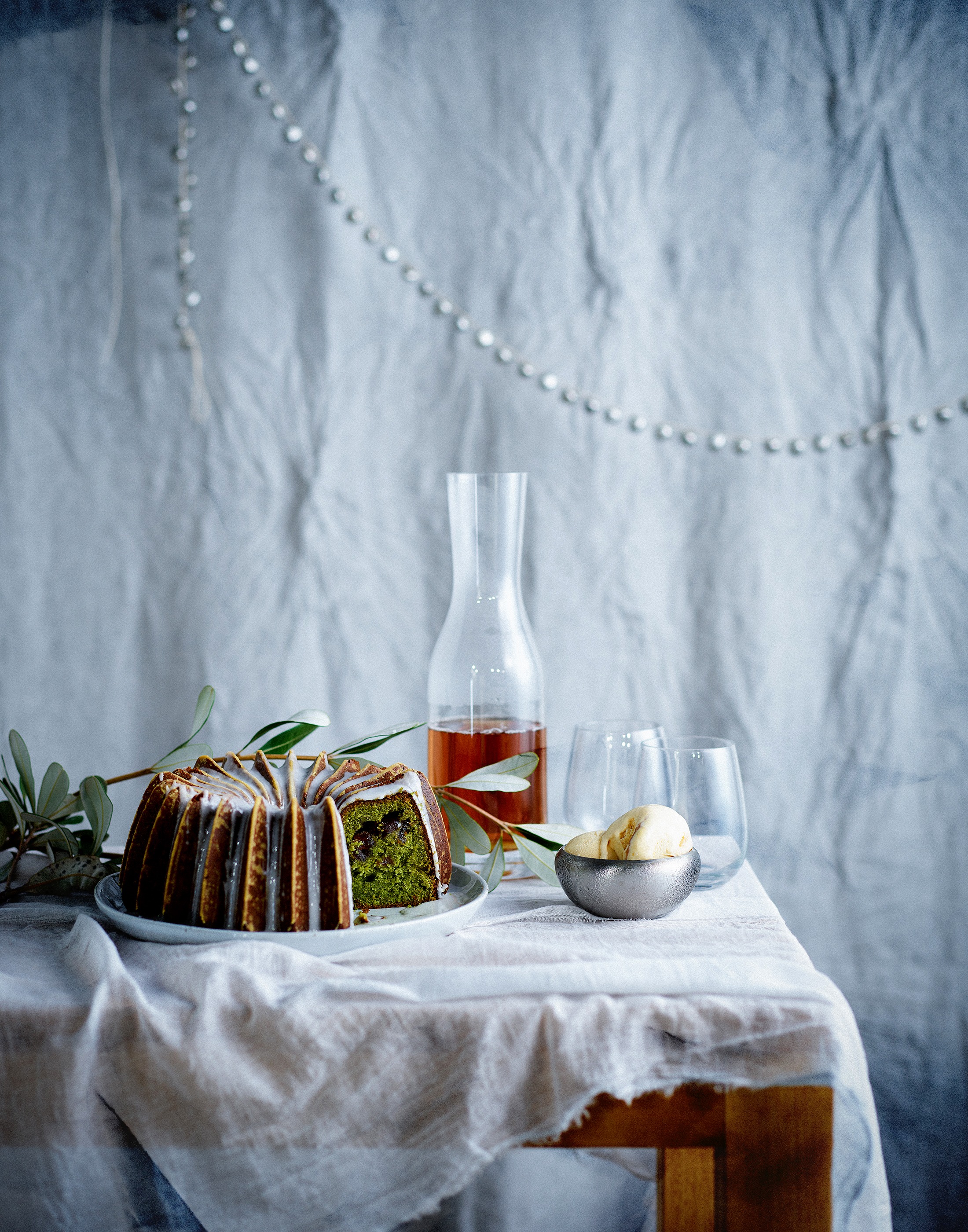 CHRISTMAS PISTACHIO AND CHERRY BUNDT Roughcut Studio