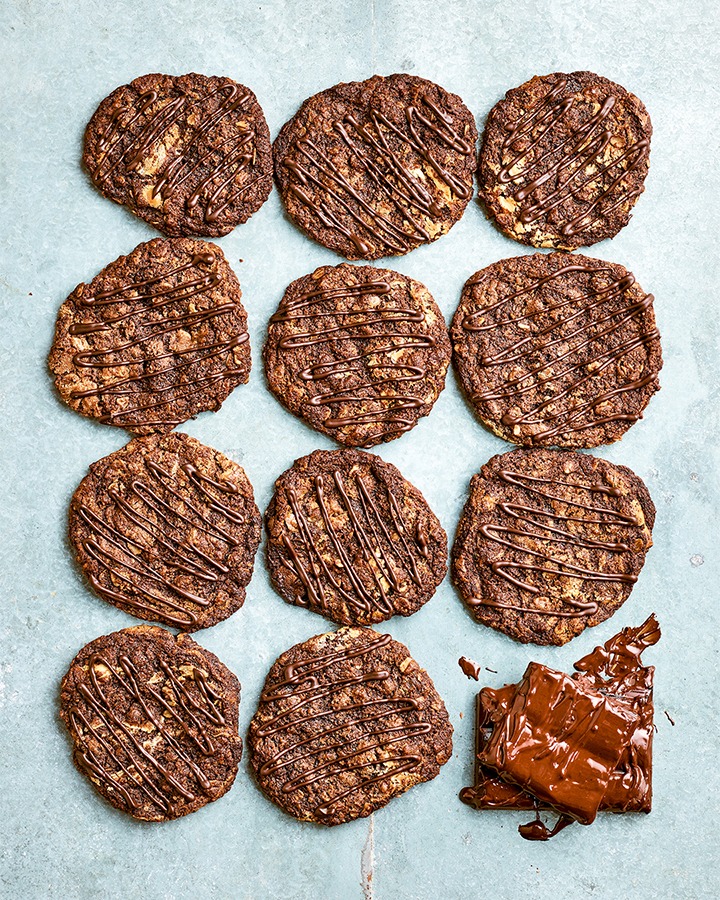 DOUBLE CHOCOLATE ANZAC BISCUITS