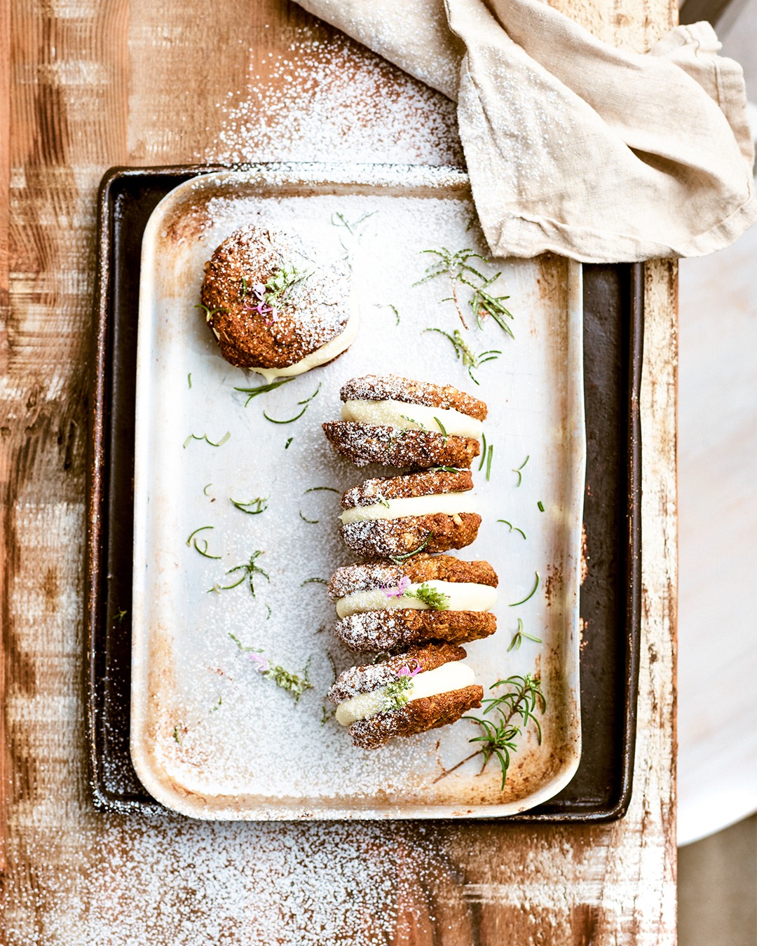 ORANGE HAZELNUT ROSEMARY ANZAC BISCUITS