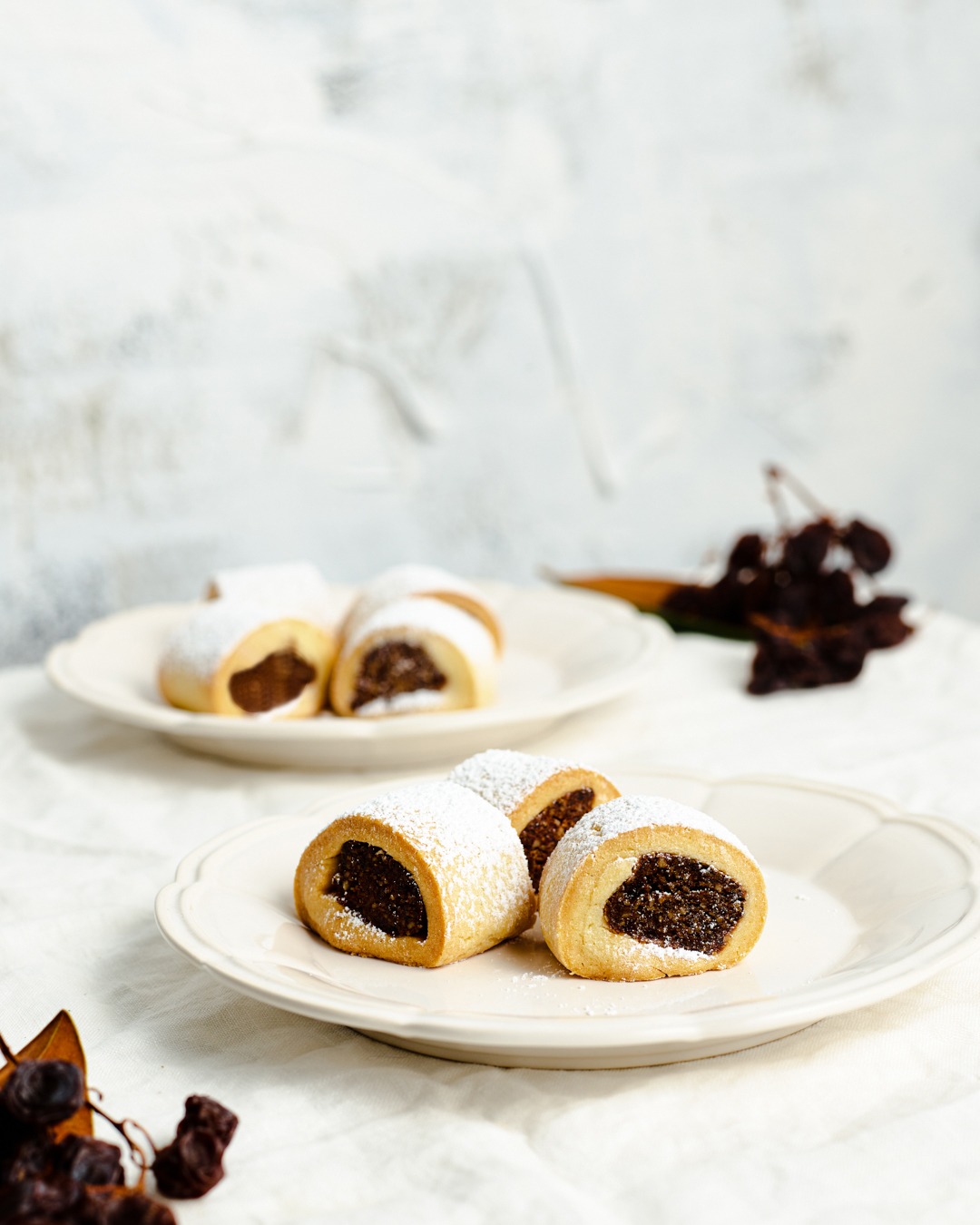 Orange Blossom Date Walnut Strudel Biscuits